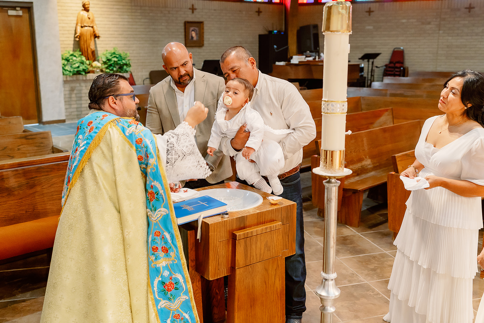 Trevino baptism at Sacred Heart Church in Pascagoula and The Old Place in Gautier
