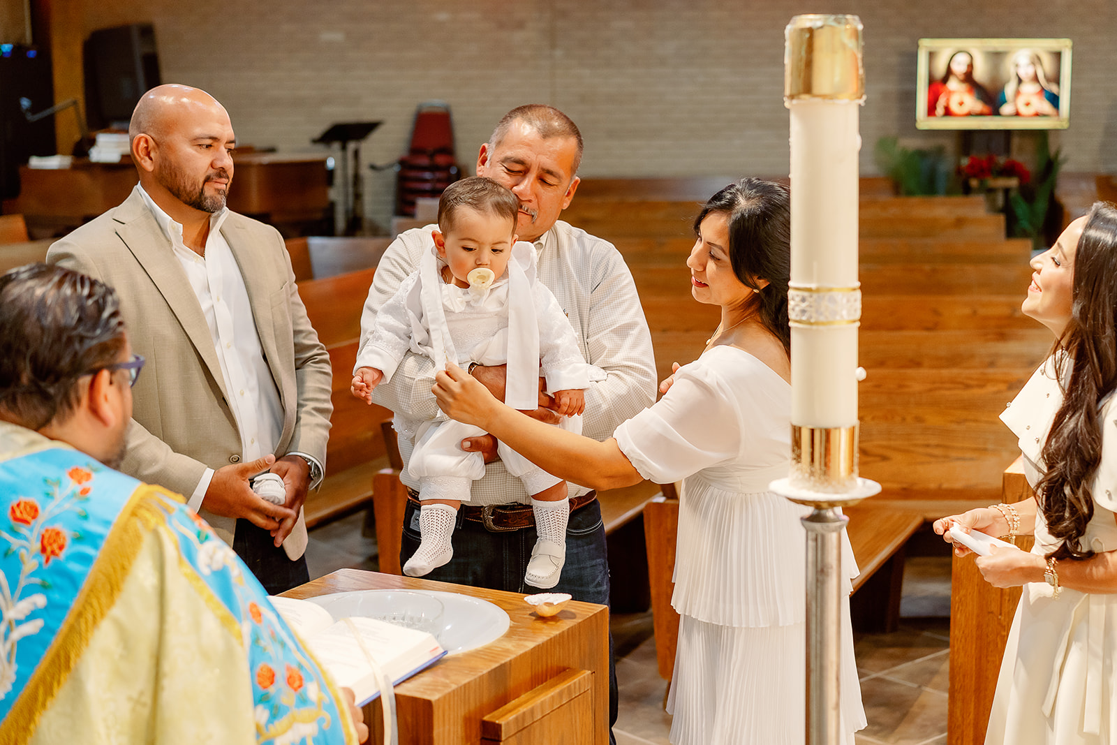 Trevino baptism at Sacred Heart Church in Pascagoula and The Old Place in Gautier