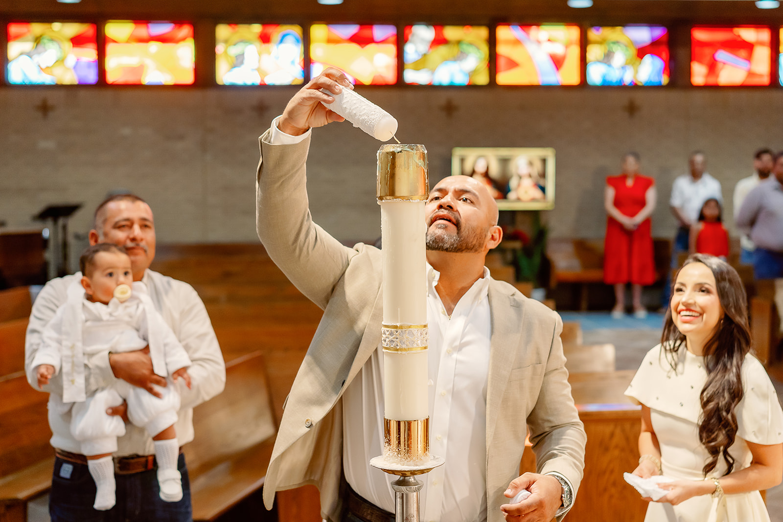 Trevino baptism at Sacred Heart Church in Pascagoula and The Old Place in Gautier
