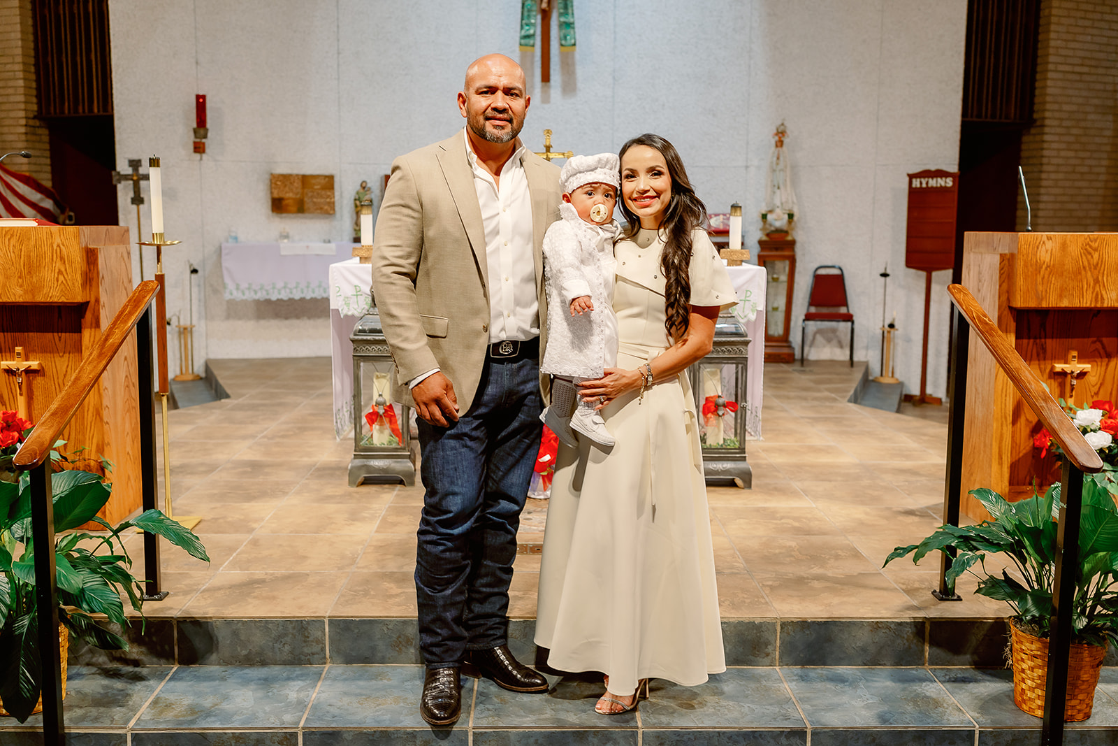 Trevino baptism at Sacred Heart Church in Pascagoula and The Old Place in Gautier