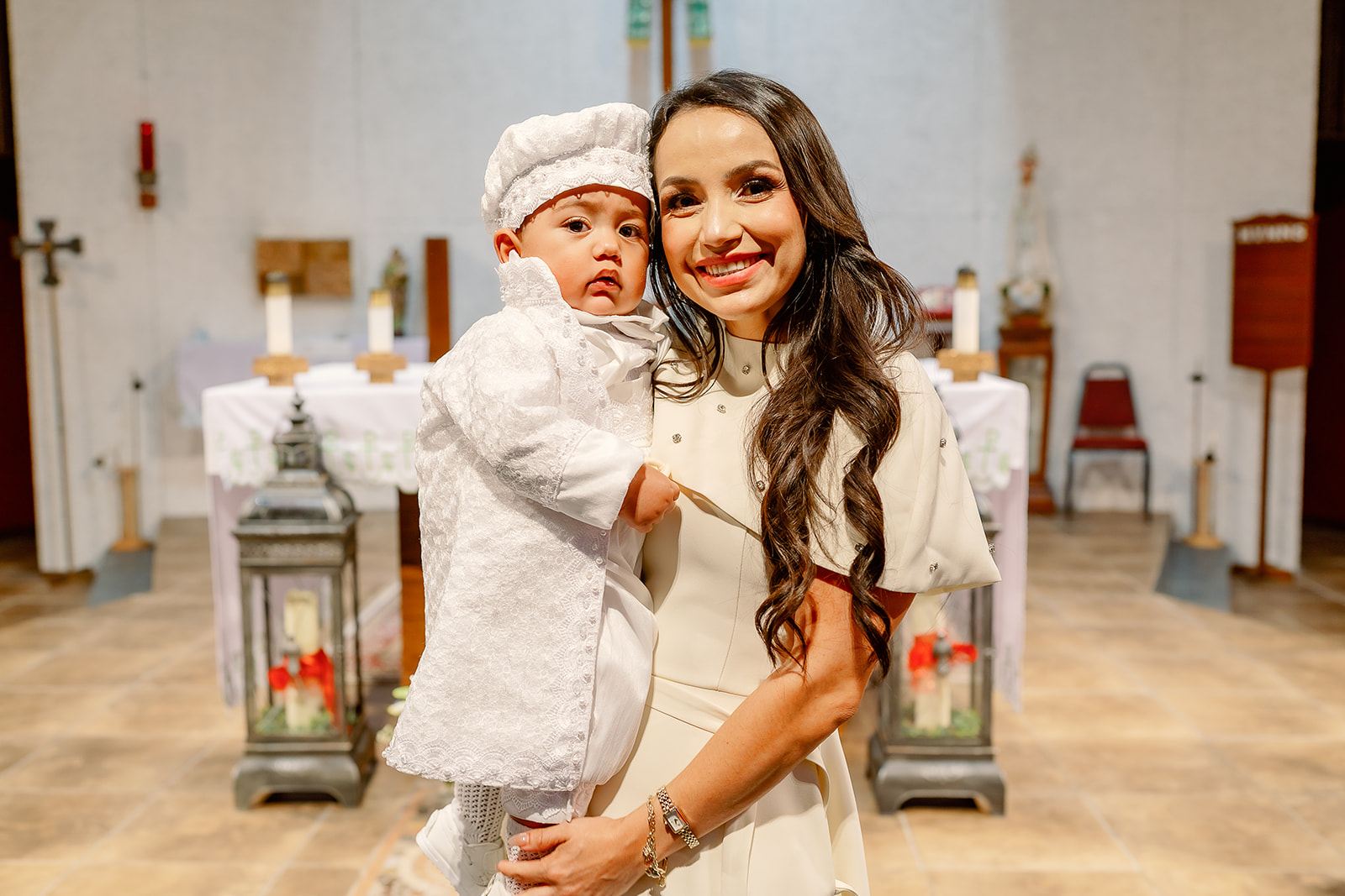 Trevino baptism at Sacred Heart Church in Pascagoula and The Old Place in Gautier