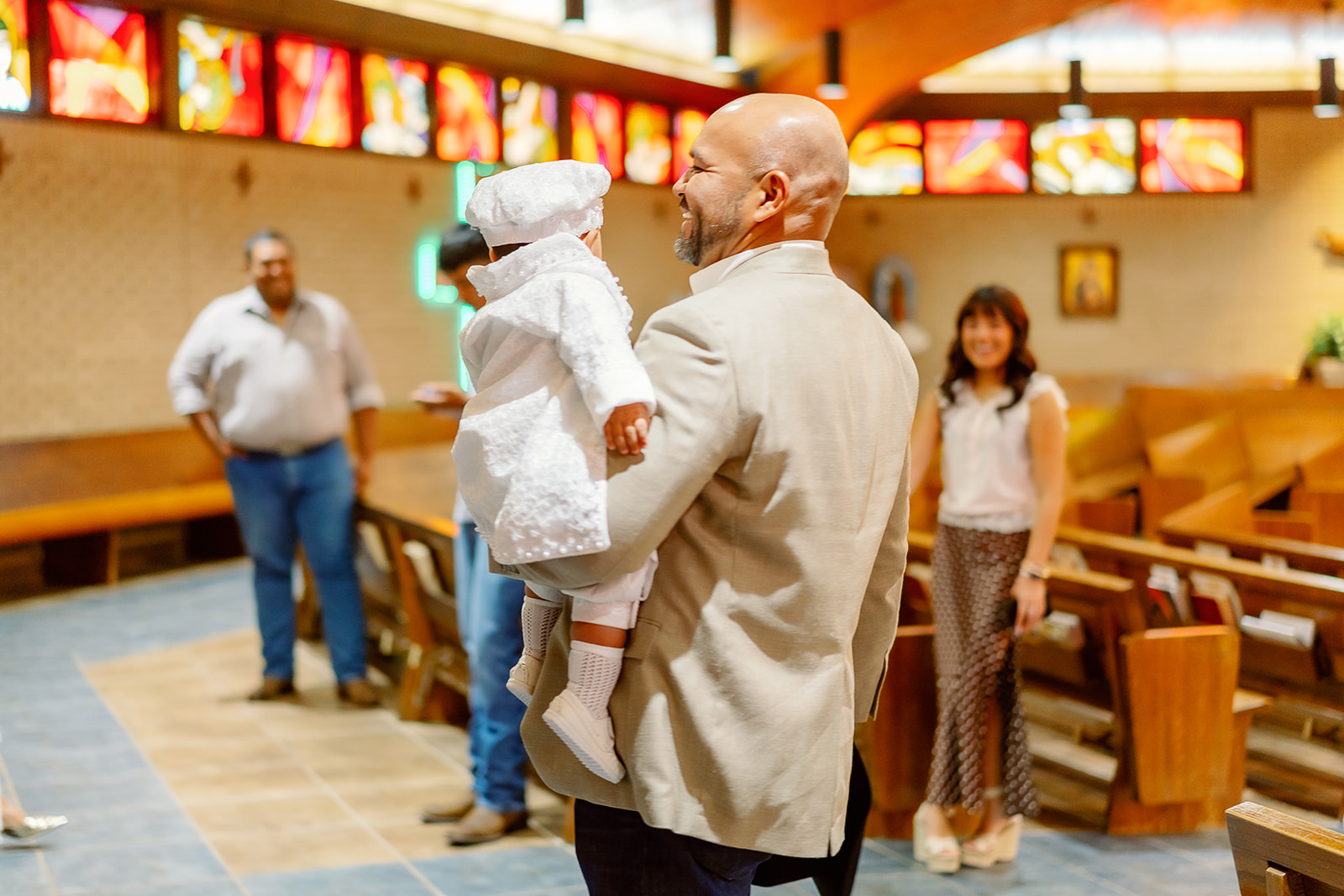 Trevino baptism at Sacred Heart Church in Pascagoula and The Old Place in Gautier