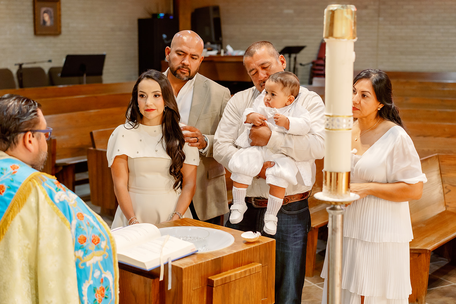 Trevino baptism at Sacred Heart Church in Pascagoula and The Old Place in Gautier